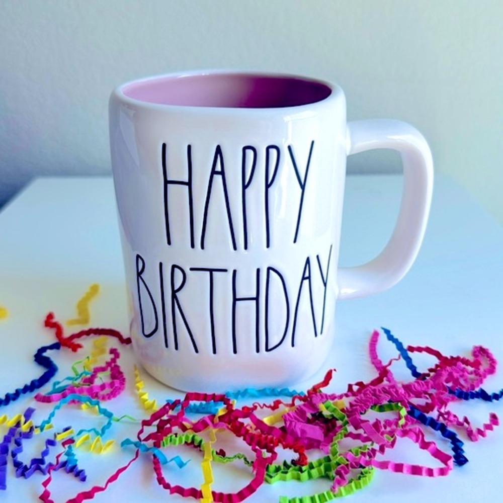 ❗️RAE DUNN HAPPY BIRTHDAY PINK MODERN FARMHOUSE COFFEE TEA DECOR GIFT MUG